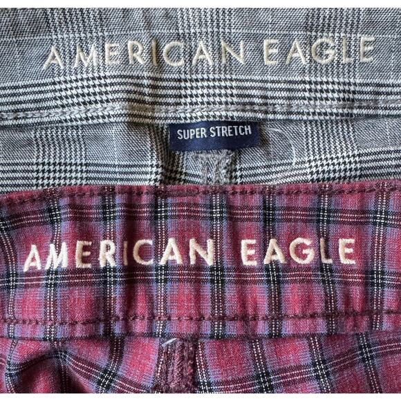 American Eagle High Rise Mini stretch skirts plaid black bundle of 2 size 12 - Picture 11 of 13